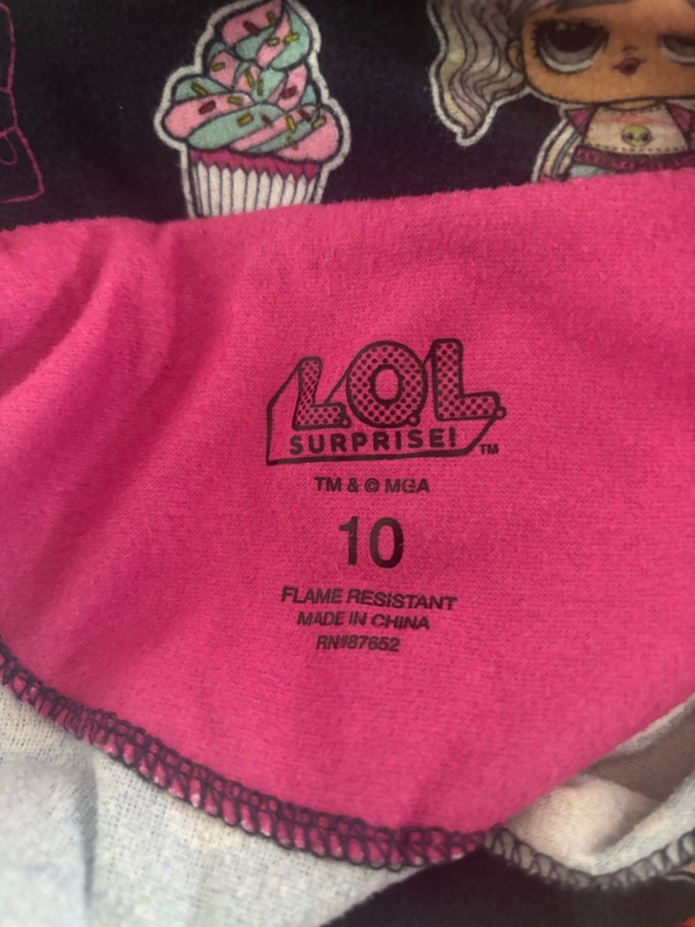 L.O.L. Surprise! Navy Pajama Set with Pink & Cream Accents - Picture 9 of 9